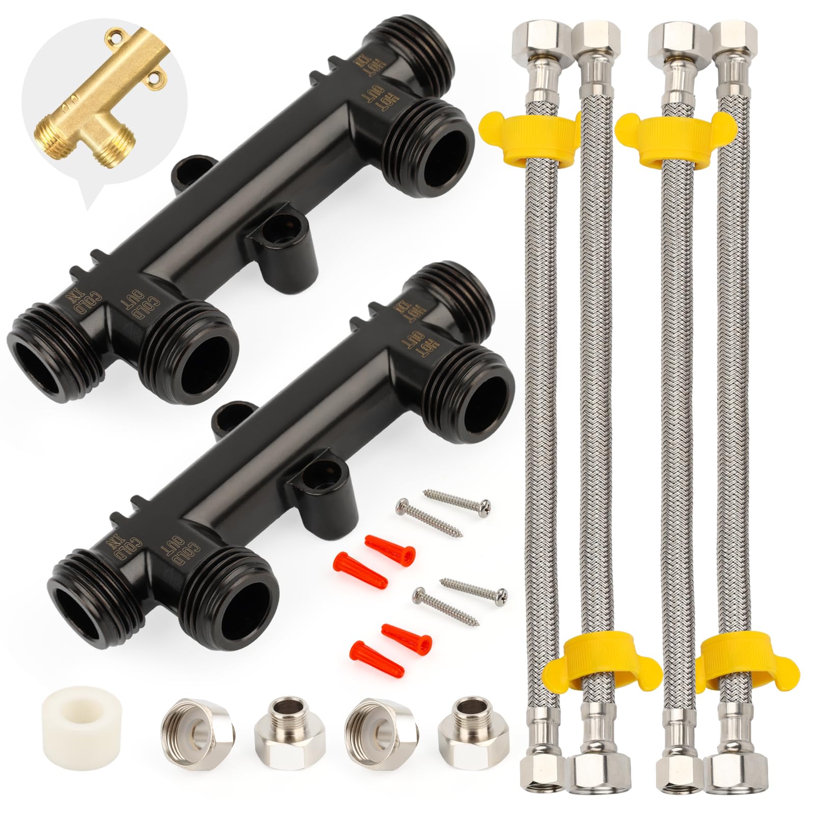 Photo 1 of Upgraded WP596816 Hot Water Recirculating Pump Sensor Valve Kit (2-Pack)– New Copper Finish,Fits watts 500800/500805&grundfos UP Comfort Systems.Includes 2 Brass Valves,4x12 Lines,4 Fittings