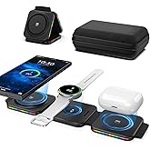 Wireless Charger for Samsung Charging Station for Samsung Galaxy S25 Ultra/S24 Ultra/S23/Galaxy Bud Pro, Foldable 3 in 1 Android Charging Station, Travel Charger for Galaxy Watch 7/6/5Pro