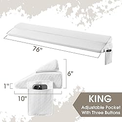 RUJIPO King Size(76"x10"x6") Bed Wedge Pillow for