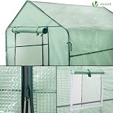 VOUNOT Walk In Greenhouse with Shelves Green 143x215x195cm view 5
