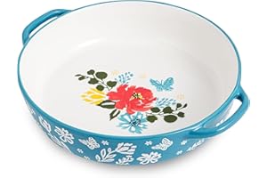 Wisenvoy Pie Pan Ceramic Pie Dish 9.8 Inches Pie Plate Porcelain Deep Dish Pie Pan Non-Stick Pie Pans