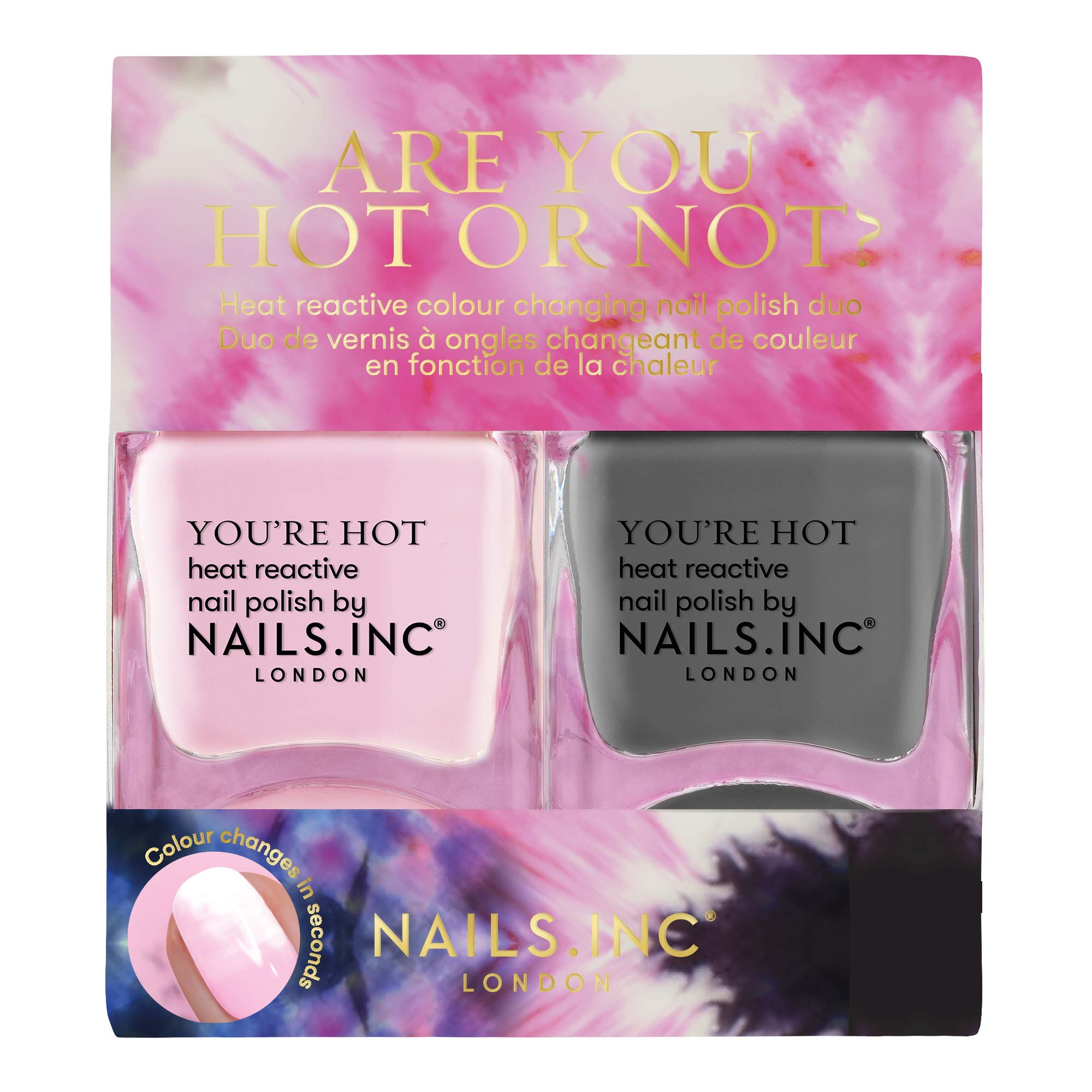 Nails Inc Are You Hot Or Not Duo, Temperature Colour Changing, No Chip, Long Lasting, Quick Dry, Air Dry, Professional Manicures & Pedicures, Fingernails & Toenails, Vegan Nail Polish, 2 Piece Set
