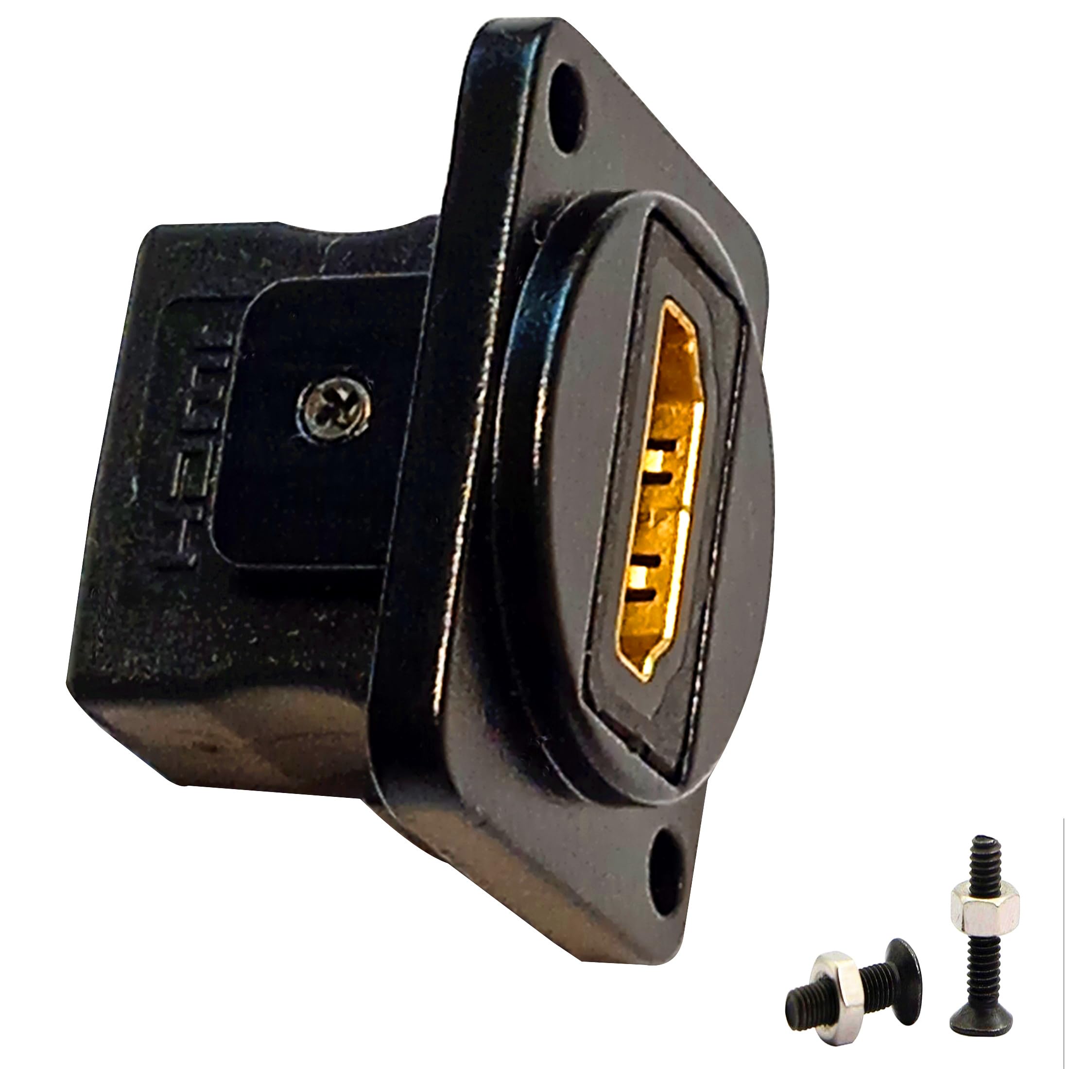 SHANFEILU HDMI Straight D Type Panel Mount Adapter Connector Extender Socket Series D-Type HDMI Coupler Female to Female Glod Plated Connector with Screws