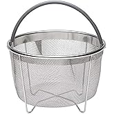 717 Industries Steamer Basket, Stainless Steel Mesh Strainer Compatible with Instant Pot and Other Pressure Cookers, Fits 6 &