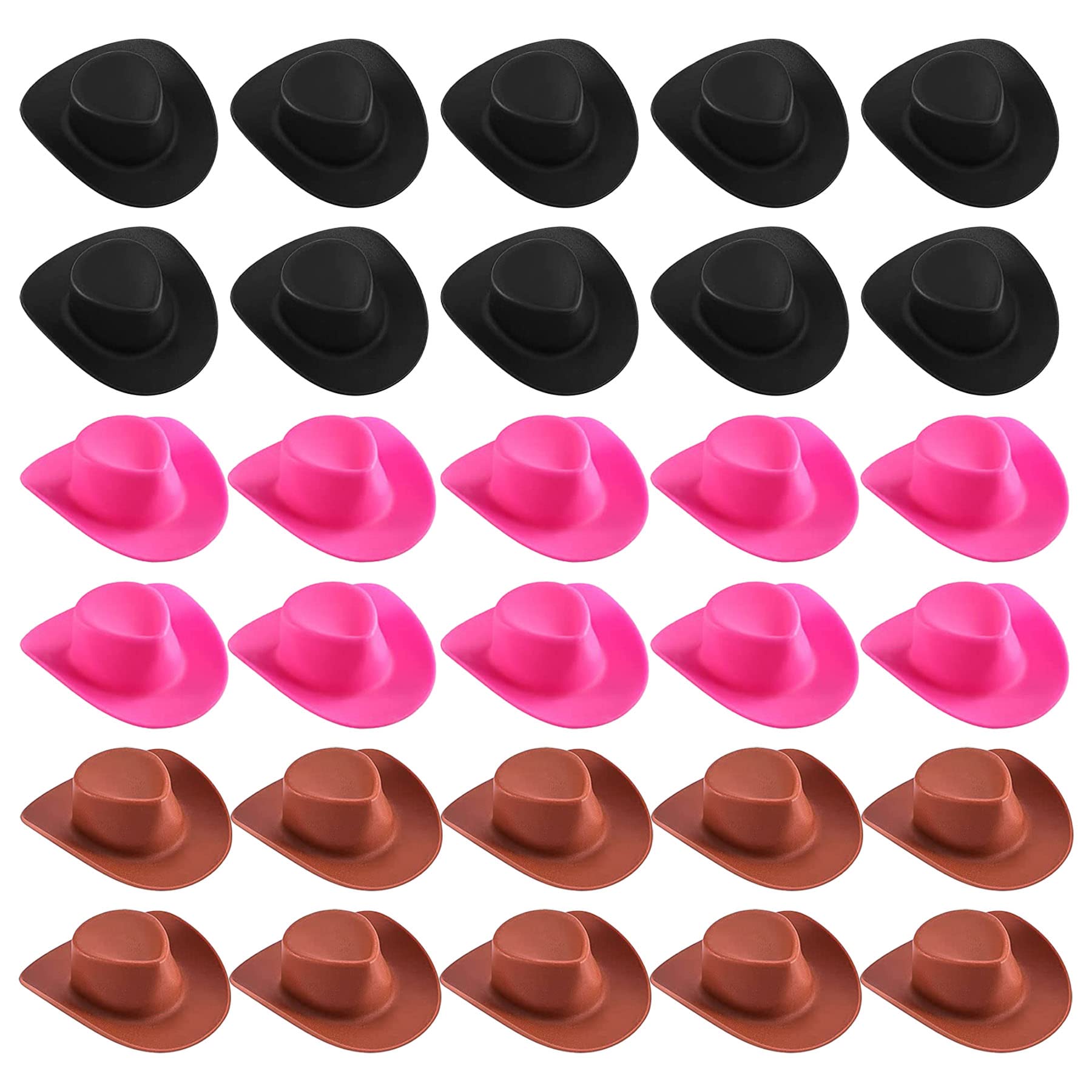 Cayway 30 PCS Cute Miniature Hat, 3 Color Plastic Mini Hats Plastic Cute Hats Decoration Accessories