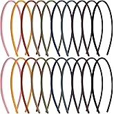 Lawie 20 Pack Colorful Frosted Slim Thin Plastic Headbands With Teeth Skinny Wire Comb Hair band Hair Clasp Holder Tiara Crown Craft DIY Accessories for Women Girls (20 Pack of 10 Colors, 5 MM)