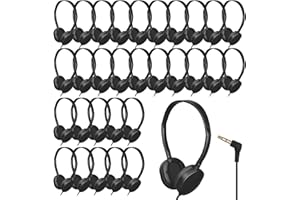 ZHENWAY 30 Pack Bulk Headphones for Classroom School, Durable Wholesale Wired Headphones for Kids Student Boys Girls Adults