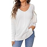 bidika 2025 Women's Casual Lightweight V Neck Batwing Sleeve Knit Top Loose Pullover Sweater
