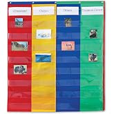Learning Resources 2- &amp; 4-Column Double-Sided Pocket Chart | Wall Pocket Chart for Classroom, Sentence Strips Charts for Classroom, Hanging Word Wall Pockets for Teachers