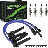 Set of 4 PCS Ignition Spark Plug Wires SOA430Q119 8691 RC-FX58 &amp; 4 Iridium Spark Plugs Set Compatible with Subaru Forester Outback Subaru Legacy Impreza H4 2.5L # replace 671-4246 55500 22451AA72A