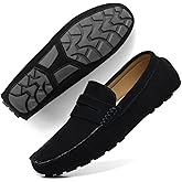 DCZTELG Men's Suede Penny Loafers - Slip-On Comfort Casual Shoes for Business & Driving