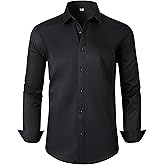 GIANZEN Men's Dress Shirts Regular Fit Solid Long Sleeve Formal Shirt Business Casual Button Down Shirts