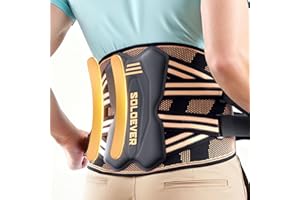 SOLOEVER Copper-Infused Back Brace for Men Lower Back Pain Relief [Medical-Grade & Stronger Support] Lumbar Support Belt with Support System for Women - Back Support Brace for Heavy Lifting and Work