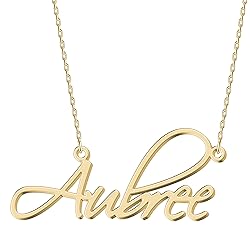 UMAGICBOX Personalized Name Necklace Aubree 18K