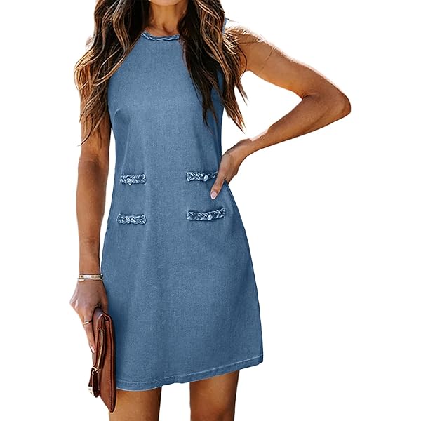 Why Is My Vaporesso Xros Leaking loveimgs Womens Summer Casual Tank Denim  Dress Sleeveless Zipper Front