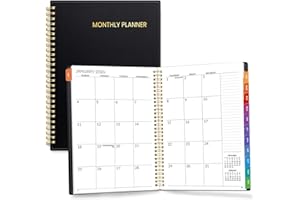 SUNEE 2026-2027 Planner - 24 Months (Jan 2026 - Dec 2027) - 7"x10" Monthly Spreads & Yearly Planner, Black