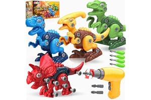BAODLON Dinosaur Toys for 3-7 Year Olds - Building Dinosaurs with Electric Drill - Educational STEM Construction Toy - Christmas & Birthday Gift