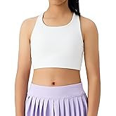 AugIris Girls Tank Tops Double Lined Crop Sleeveless Crew Neck Racerback Dance Athletic Teen Kid Tops