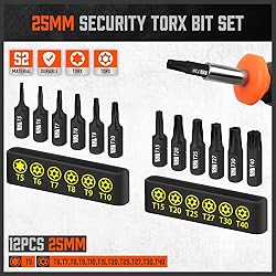HORUSDY 24-Piece Tamper Resistant Star Bits, S2