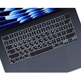 Korean Keyboard Cover for Apple 2026 2025 2024 2023 MacBook Air Laptop with M5 M4 M3 M2 chip 15.3-inch A3448 A3241 A3114 A2941,MacBook Air 13.6 inch A3449 A3240 A3113 A2681 Skin Protector-Black