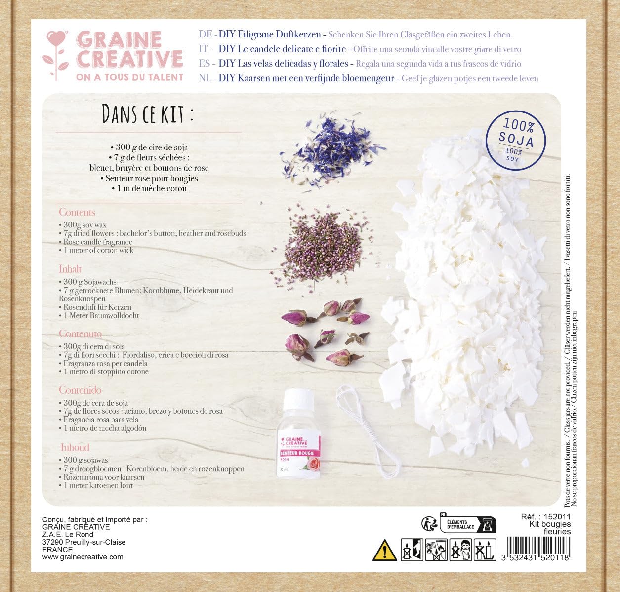 Graine Creative DIY Flower Candle Kit