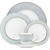 Lenox Westmore Bone China 5-Piece Dinnerware Set for 1 | dishwasher safe | chip resistant, plates and bowls sets for kitchen and dining | 10.75 inch plate, dish set