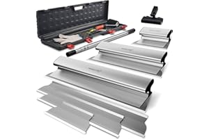 Drywall Skimming Blade Set, 12", 24" & 32" Stainless Steel Blades with Protective Sleeves, Includes 3 Spare Blades, Putty Kni