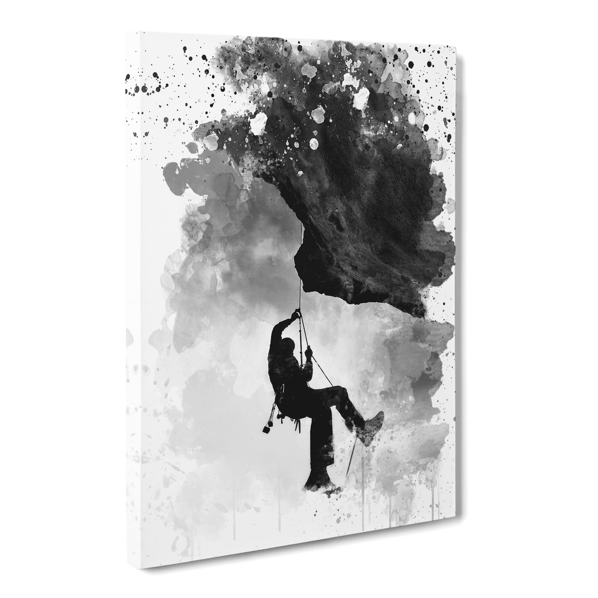 Rock Face Mountain Climbing V4 Canvas Print | Gallery Wrapped 30mm Frame Wall Art | 20x14 inches | Ready to Hang | Modern Landscape Picture | Living Room Bedroom Lounge Office