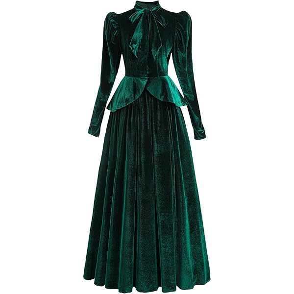 green emerald velvet dress Amazon.com: GRACEART Vintage Victorian Dress Ruffle Shoulder Pleated Splice  Solid Long Sleeve Costumes Green : Clothing, Shoes & Jewelry
