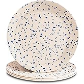 Nook Theory 4 Pack Reusable Bamboo Plates - Non-Toxic Toddler and Kids Plate, Dishwasher Safe, Not Microwavable Dinnerware (Terrablue 8")