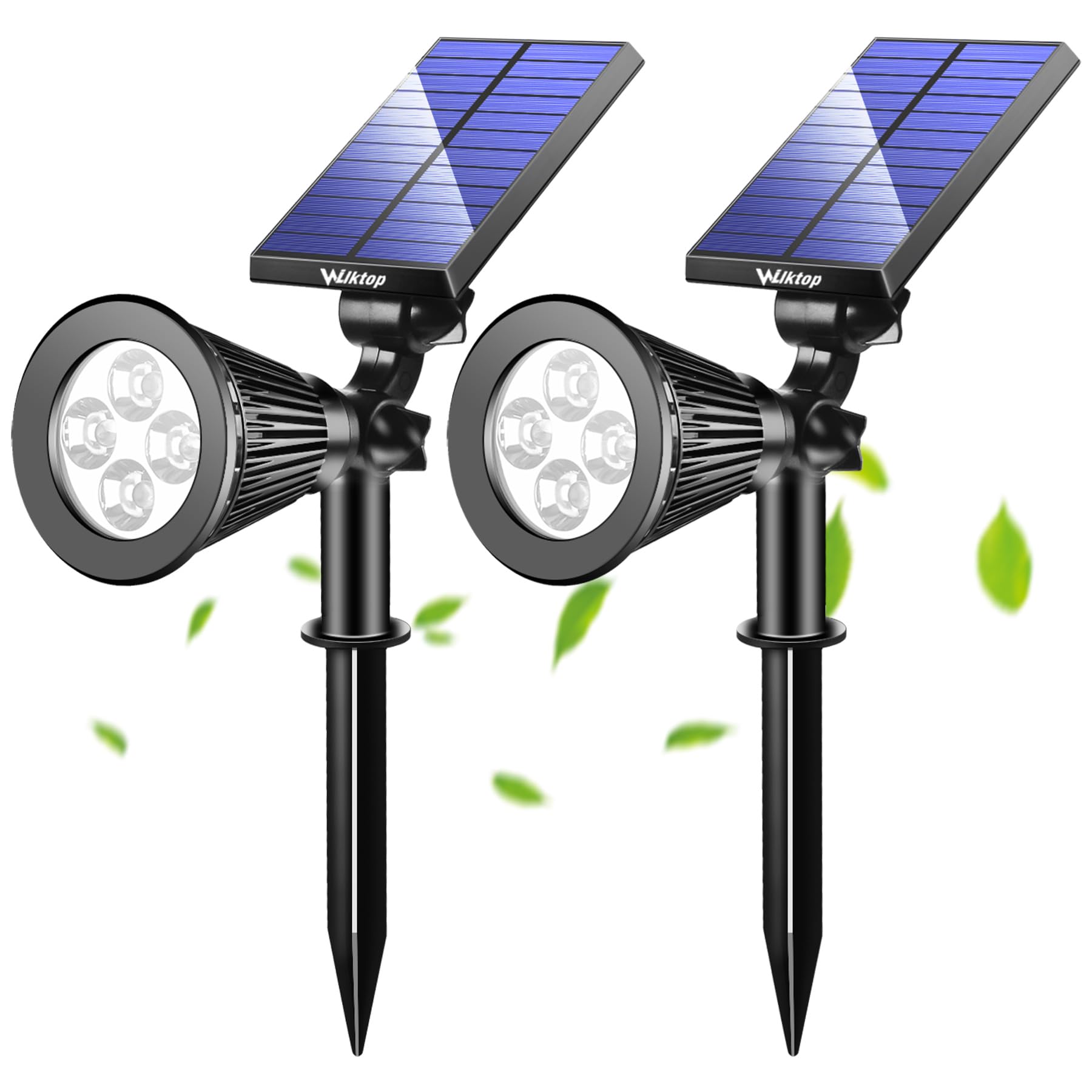 Solarstrahler für Außen,LED Solar Strahler Solarleuchte Landscape 3th Version Superhelle Spotlight Solarbetriebene; Wasserdicht für die Hinterhöfe, Gärten, Rasen USW(2er;Warmweiß)