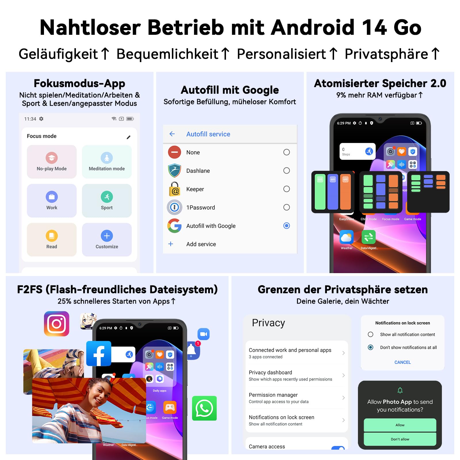 OSCAL Flat 2C Mobile Phone Without Contract Android 14, 6GB + 64GB/2TB TF, Octa-Core 6.56 Inch HD+, 5000 mAh Battery, 13MP + 8MP Camera, 4G Dual SIM Smartphone Without Contract Cheap Simlock-Free