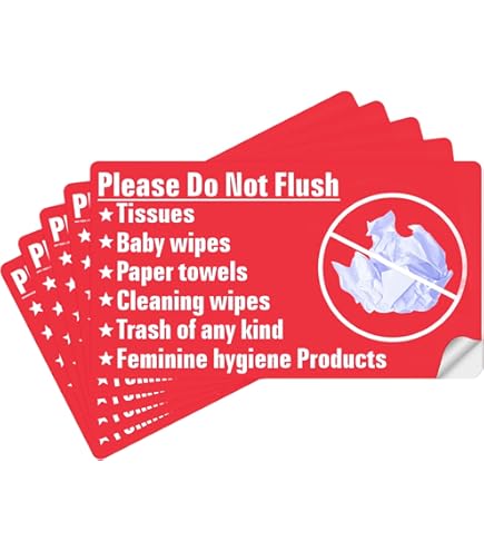 Lot De 4 Autocollants "Ne Pas Jeter Protections Hygiéniques" - 5,8x15,2 Cm Étanches PVC - Pour Toilettes Publiques Ou Maison