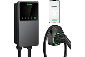 Autel MaxiCharger Home Electric Vehicle (EV) Charger, up to 40 Amp, 240V, Level 2 WiFi and Bluetooth Enabled EVSE, NEMA 6-50 Plug, Indoor/Outdoor, 25-Foot Cable with Separate Holster, Dark Gray
