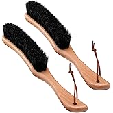 Bokon 2 Pcs Lint Brushes for Clothes with Boar Bristle Beech Wood Handle Natural Reusable Garment Brush Lint Remover for Hat Wool Coats Suits Cashmere Suede Pet Hair Denim Corduroy Heavy Fabrics