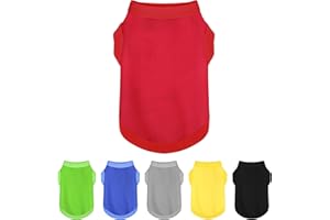 PAIAITE Elevate Your Dog's Fashion Quotient with Colorful and Breathable Sleeveless Cotton Shirts! Perfect Pet Apparel for Small to Medium Dogs Red M