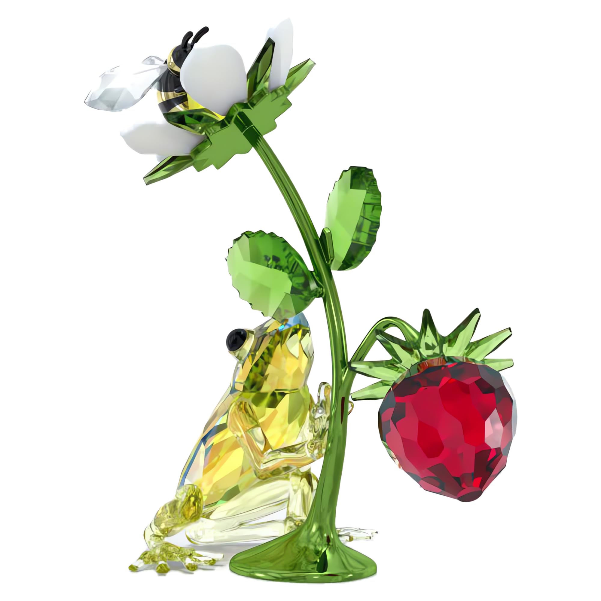 Swarovski Idyllia Frog, Bee and Strawberry Figurine, Multicoloured Crystals with Lacquered Metal Accents, Part of the Idyllia Collection — image 1