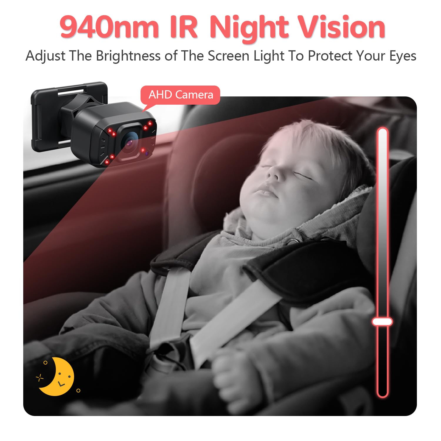 Itomoro Baby Car Camera, Dual Channel 5 inch Display with 2 IR Night Vision Camera, Easily Install Baby Car Mirror 1080P Clear Car Baby Camera for Rear Facing Seat Backseat ACZ403