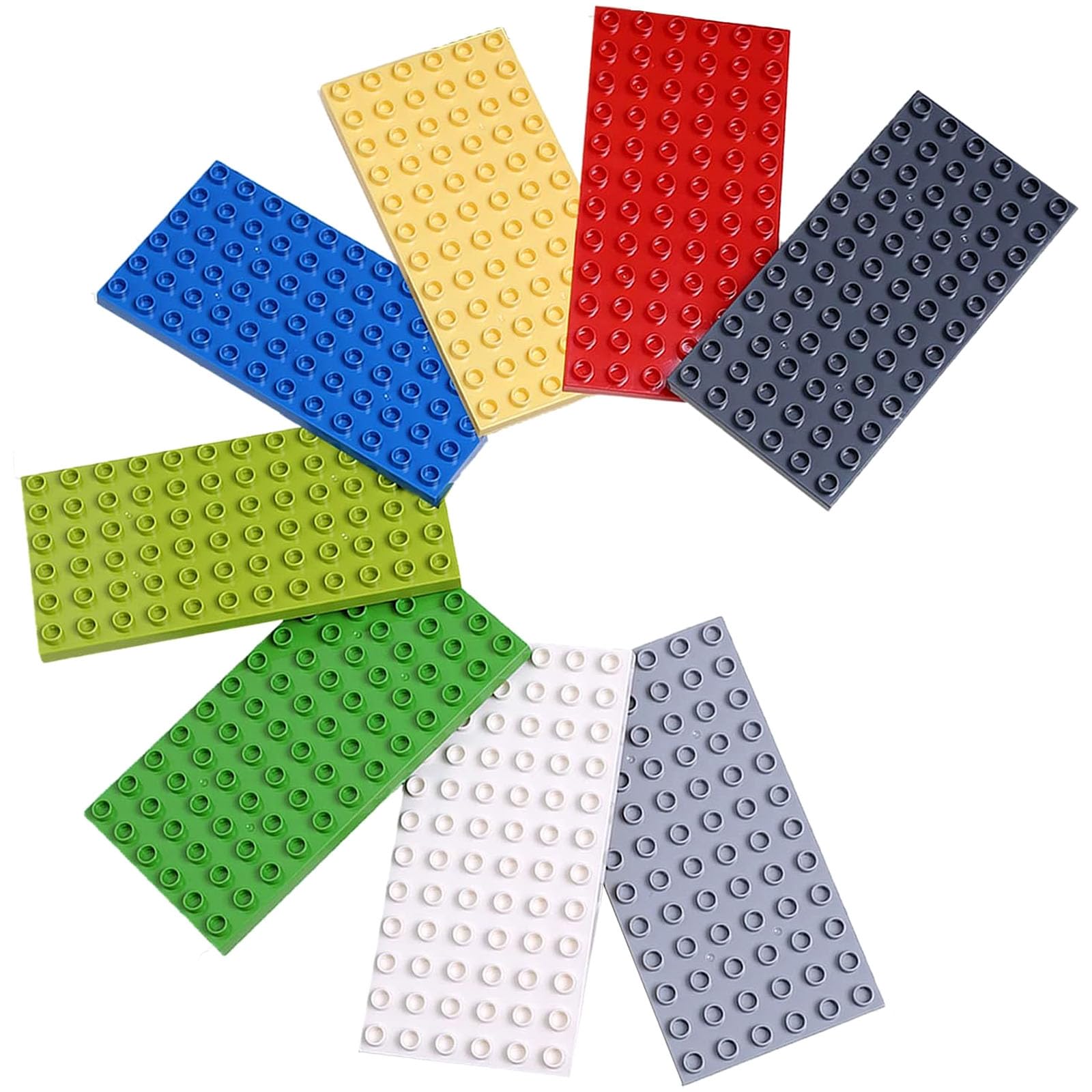 shineFinder Platten Base Plate, 8 Pieces, Large, Compatible with All Major Building Block Brands, 19.1 x 9.5 cm, 3.75 x 7.5 x 0.5 inches, Multicolor, Unisex, 3 Years - 6