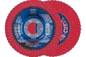 PFERD POLIFAN®-Curve Radial Type Flap Disc - 4-1/2" x 7/8", 60 Grit Ceramic Oxide, Welding Accessory and Angle Grinder Attachment - For Steel and Stainless Steel (INOX) Grinding - Pack of 1 - Part 67234