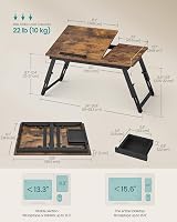 SONGMICS Bed Laptop Table with Adjustable Tilt 15.6 In Bamboo Desk LLD105B01 view 6