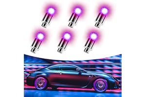 QBOONPT 6PCS LED Car Tire Valve Light, Waterproof Shock Sensor Flash Light, Cool Modified Night Light Tire Valve Cover, Universal Wheel Decoration Accessory for Car Motorcycle Bike(Multicolored)