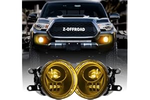 Z-OFFROAD Yellow LED Fog Lights Assembly with Clear Lens for 2016-2022 Tacoma 2009-2013 Camry Corolla 2014-2022 4Runner 2014-2019 Tundra Amber Golden Yellow Bumper Driving Lamps Replacement
