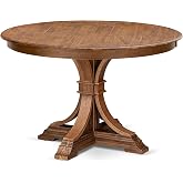 Luxe by East West Furniture FE7-0N-TP Modern Dining Table with Acacia Wood Round Tabletop and Elegant Pedestal Base - Antique Walnut Finish