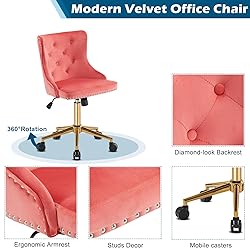 VINGLI Watermelon Red Armless Home Office Desk