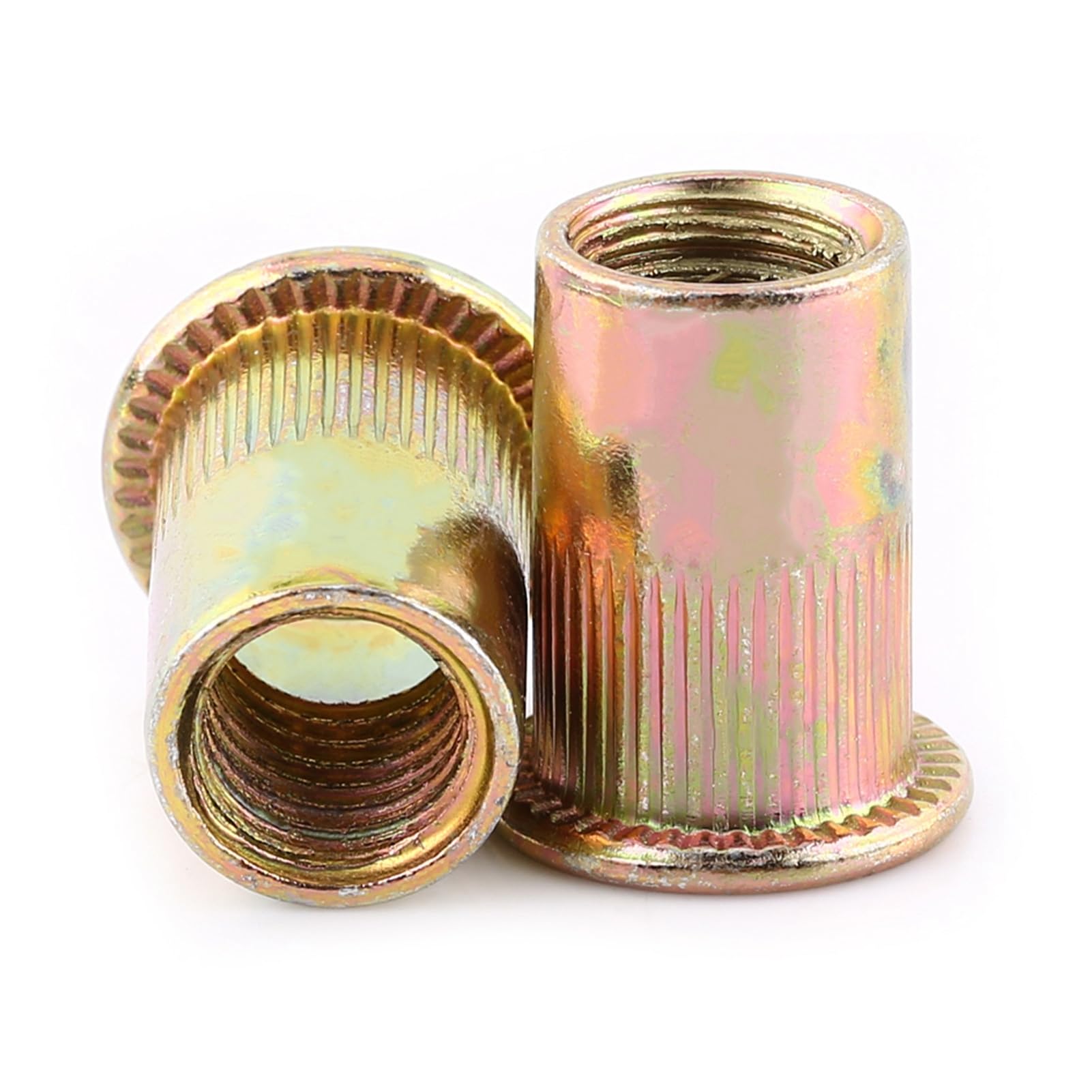 FTVOGUE 20Pcs M8 Rivet Nuts,Carbon Steel Flat Threaded Rivet Nut Flange Rivnut Fastener