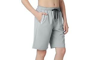 HIBETY Boys Youth Quick Dry Athletic Shorts Breathable Drawstring with Pockets for School Sports Running Outdoor