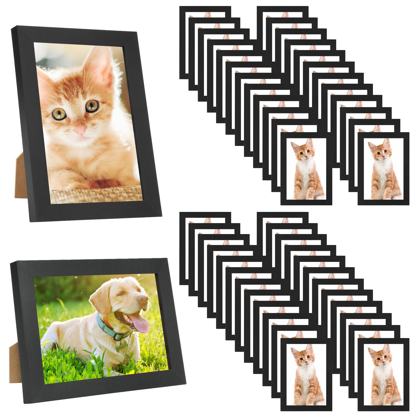 Photo 1 of YOUKE OLA Set of 50 Picture Frame Bulk Photo Frames Wall Mounting Simple Photo Frames Multi Picture Frames for Wall or Tabletop, Black