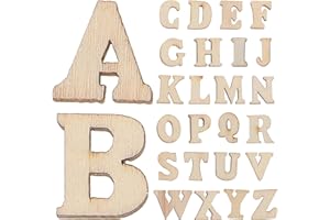 Wooden Letters Wood Alphabet Symbols Letters Cutouts for DIY Craft Embellishments Table Scatter Home Decor