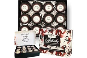 MINERAL ME CALIFORNIA Bath Bombs for Women Relaxing with Inspirational Messages, 12 Natural and Organic Bath Bombs with Essential Oils & Skin Moisturizing Shea Butter. Birthday Gift, Appreciation Gift for Wife Girlfriend